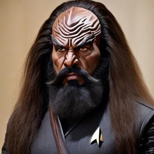Detailed Portrait of an Angry Klingon Warrior