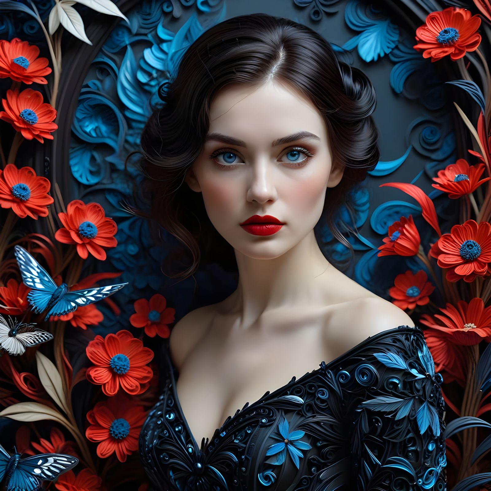 Anna Karenina Portrait with Goth Aesthetic