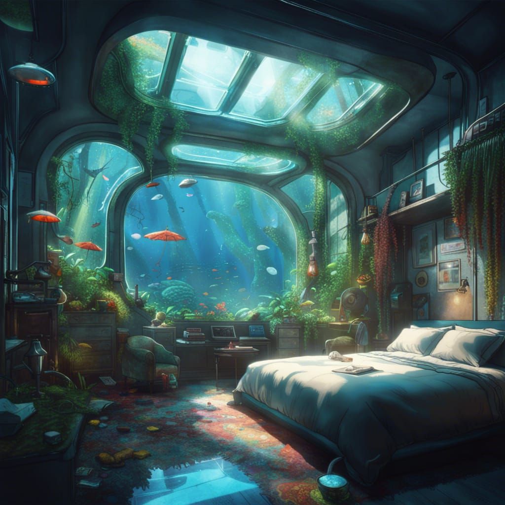 capsule bedroom, underwater
