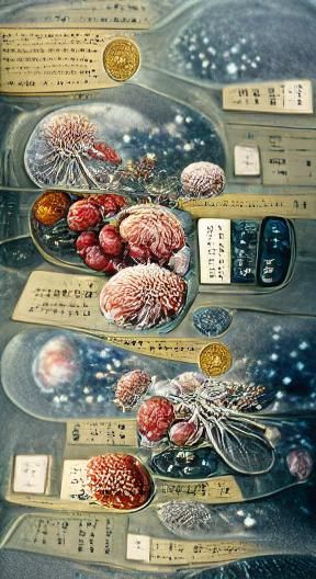 Detailed Biological Illustration of a Forest Scene