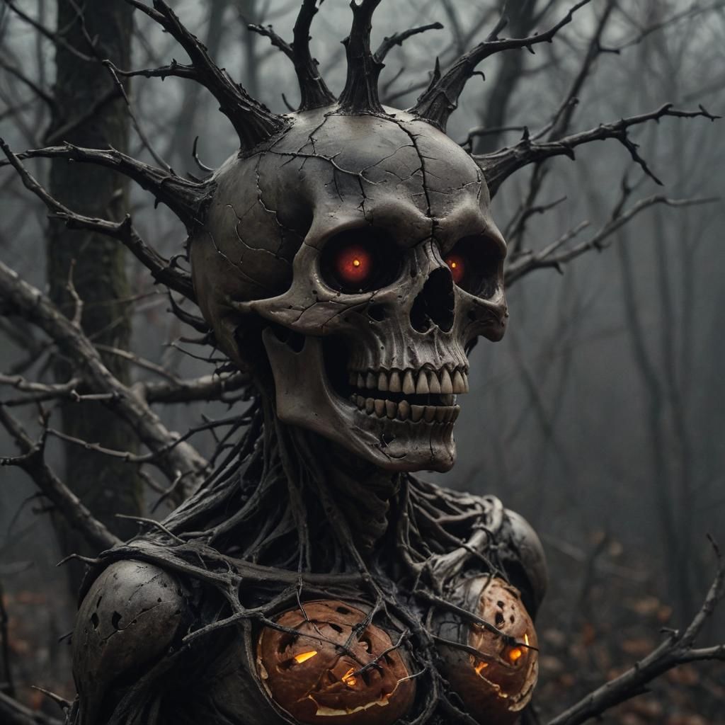 A hyperrealistic photo of a menacing Gourd transformed into ...