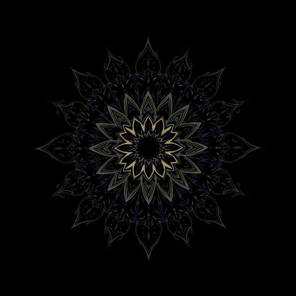 Intricate Black Mandala with Ornate Details