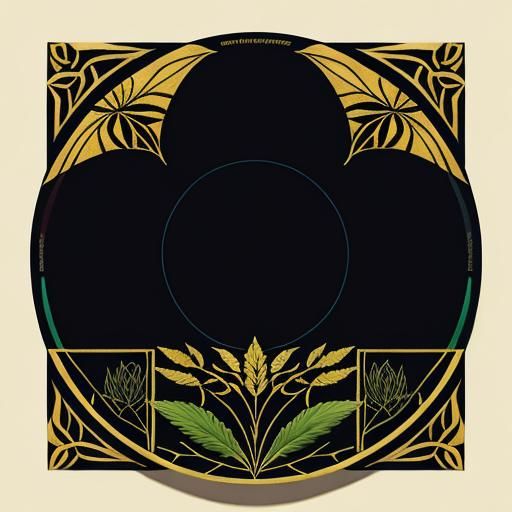 Hemp Leaf Logo in Art Deco Graffiti Style