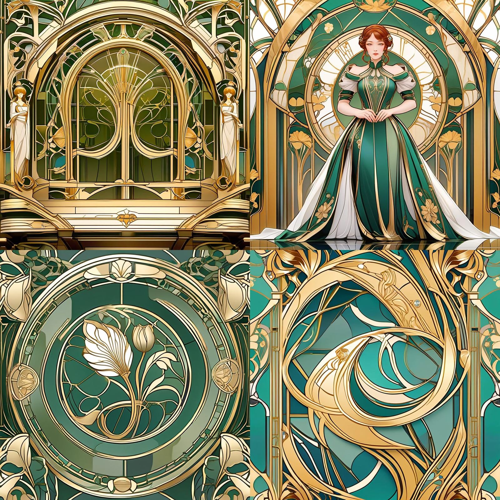 Elegant Art Nouveau Style Illustration