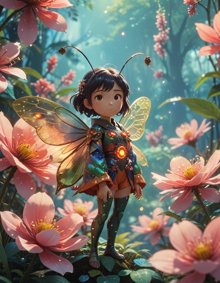 Insectoid Adventurer in Anime Style