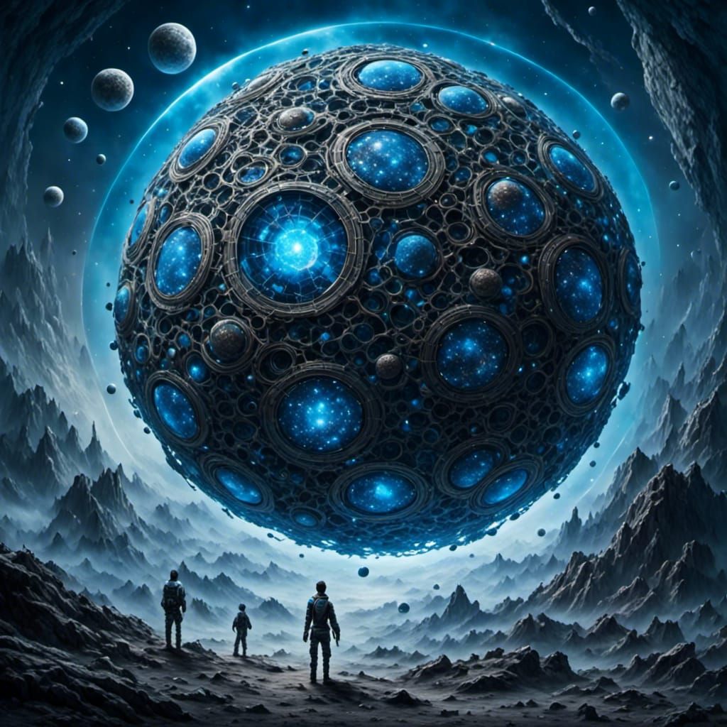 Futuristic Dyson Sphere in Outer Space