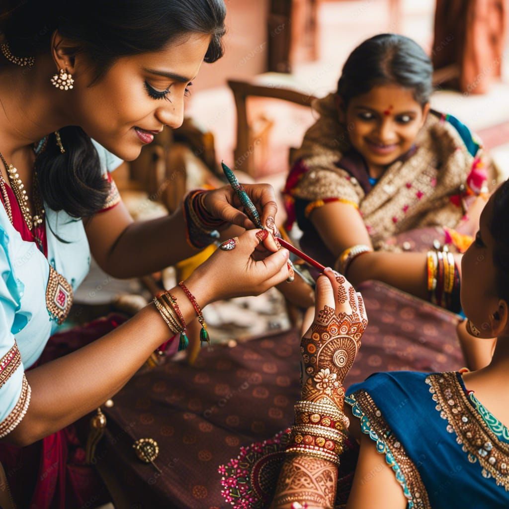 Traditional Henna Tattoo Art in India