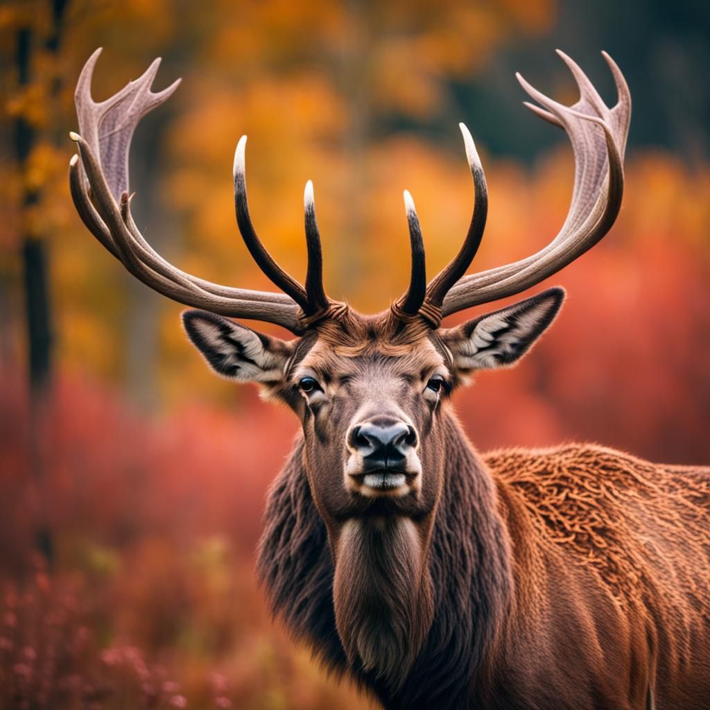 Majestic Red Deer on Mountain, Professional Photography