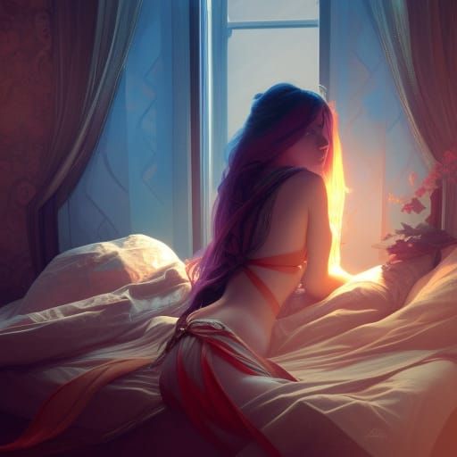 Girl Sleeping Soundly: Hyperdetailed Concept Art