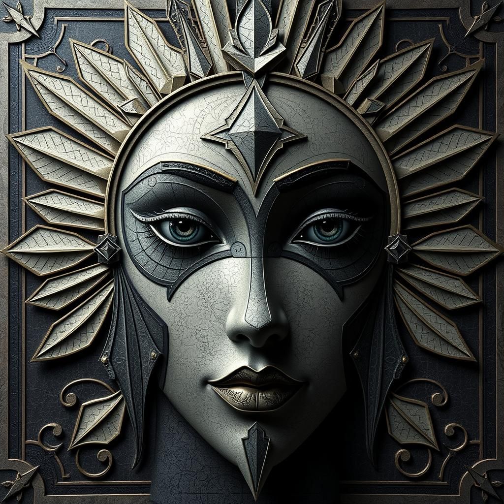 Art Deco Face of Geometric Shapes
