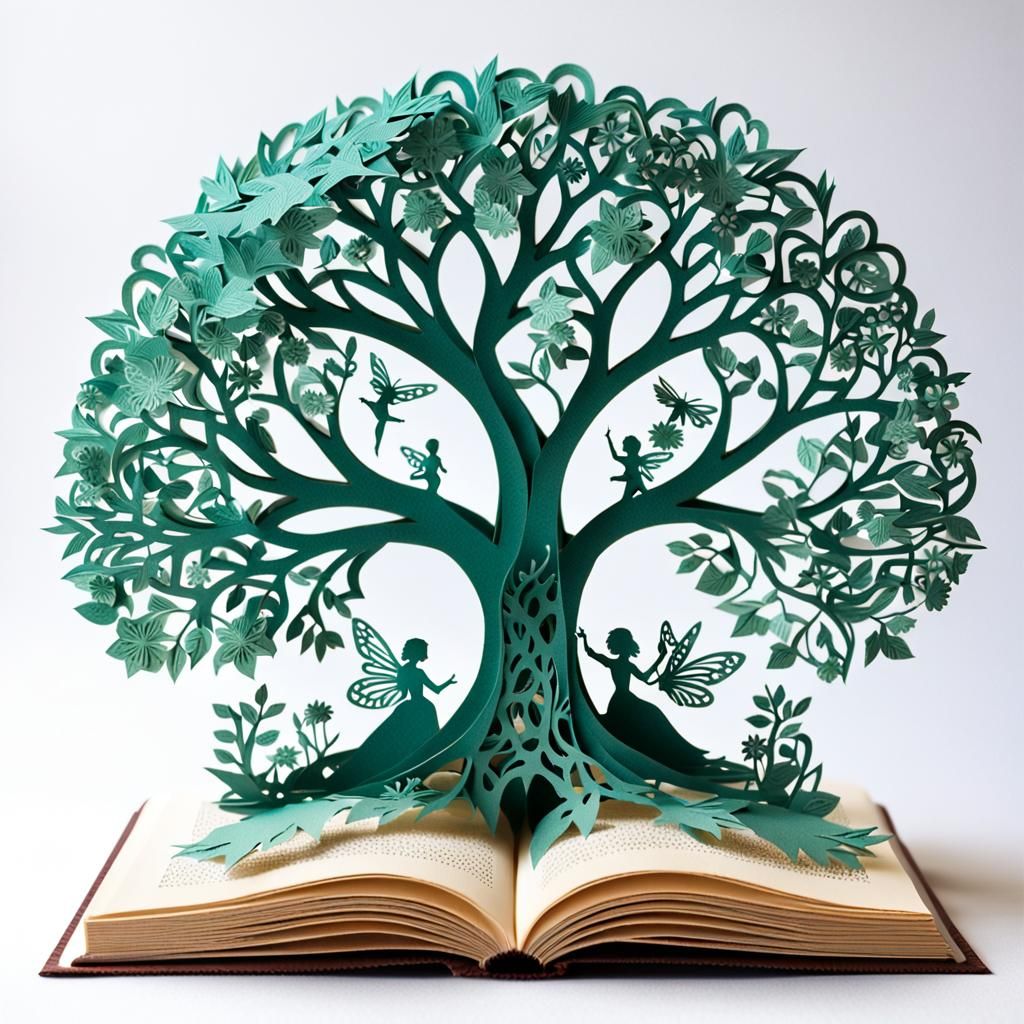 Tree of Life Kirigami with Paper Fairies