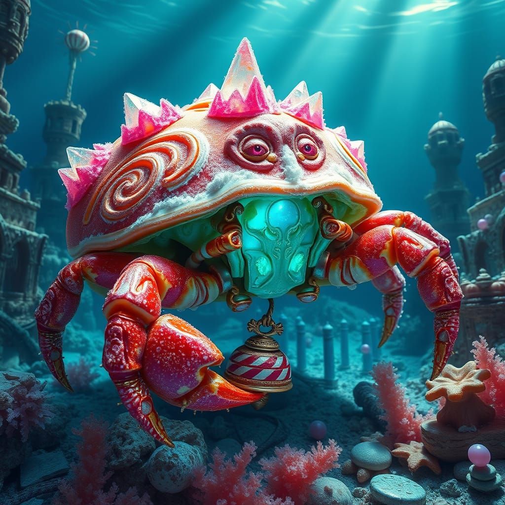 Hermit Crab Exploring Sunken Candy Metropolis