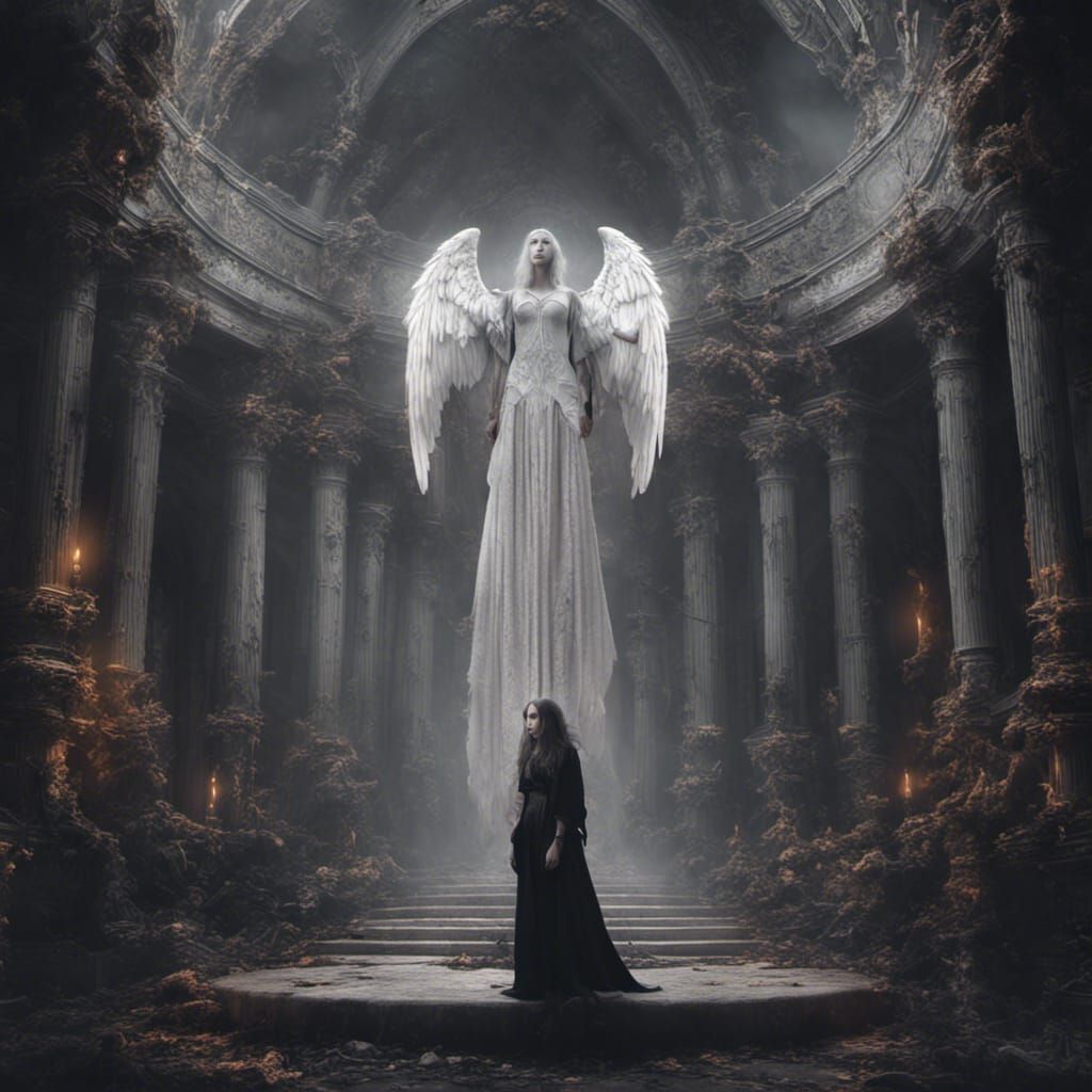 Gothic Angel in Dramatic Digital Painting