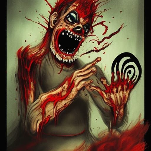 Horror Demon with Music Box in Umezu Style