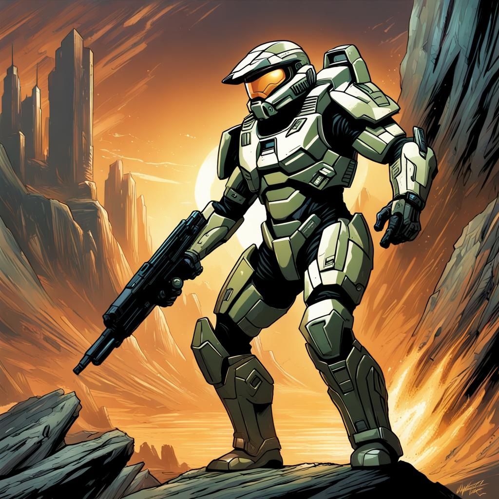Master Chief Comic Book Art