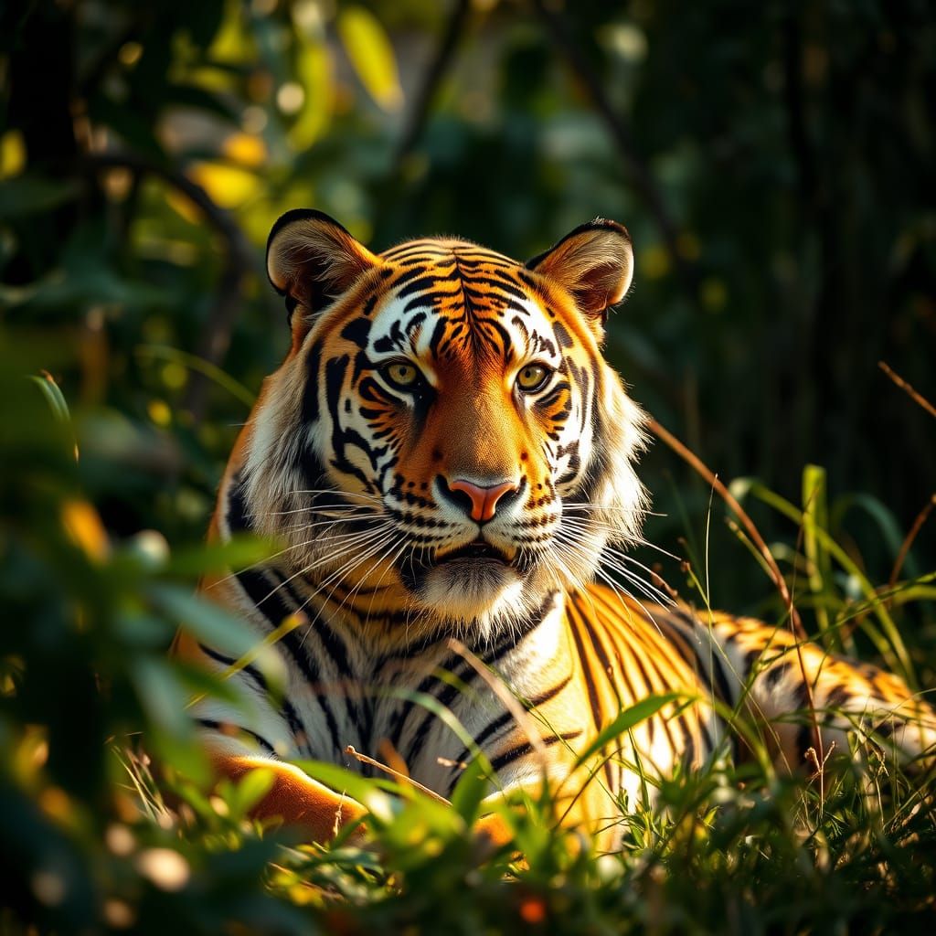 Tiger in Jungle: Natural Lighting Photography
