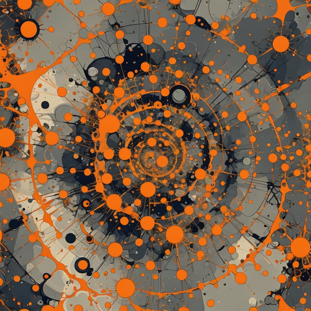 Abstract Orange Mandelbrot in Kandinsky Style