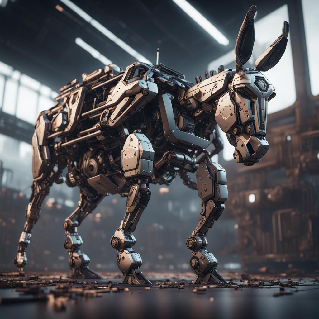 Futuristic Sci-Fi Robotic Donkey in 8K