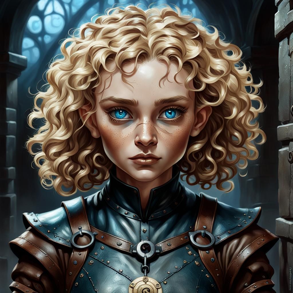 Halfling Lockpicker in Dark Dungeon: Airbrush Portrait