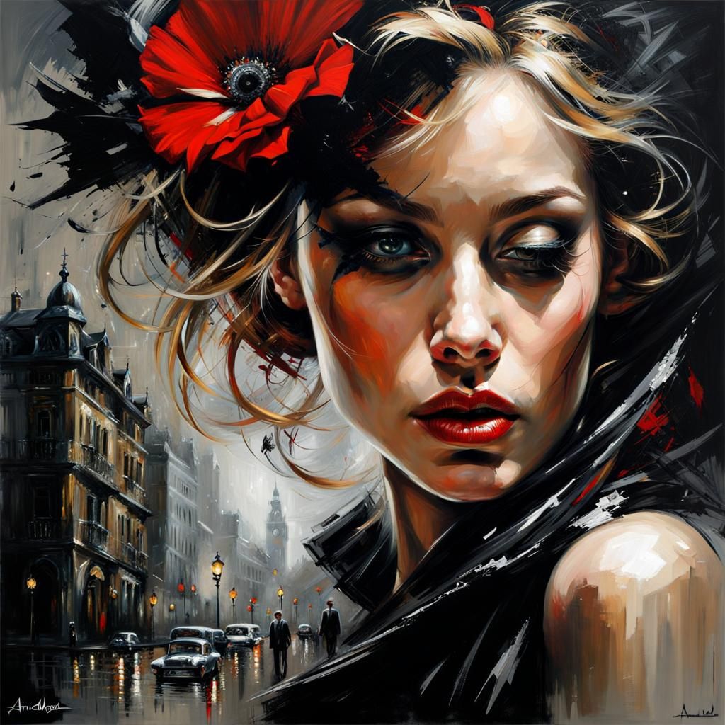 Emotionally Charged Double Exposure in Surrealist Style