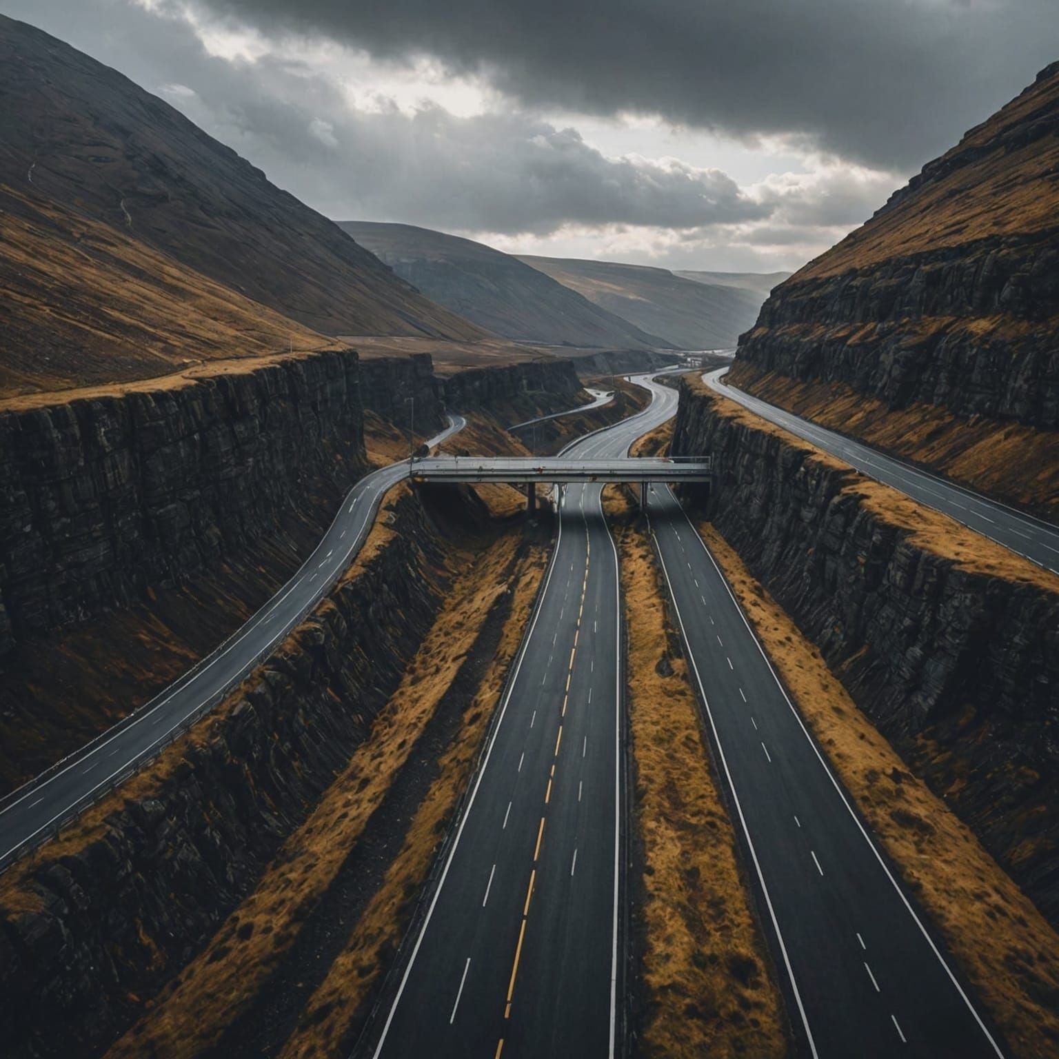 Dramatic View of a New Road Opening
