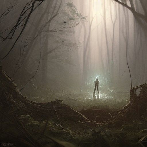 Sinister Lights in Overgrown Forest
