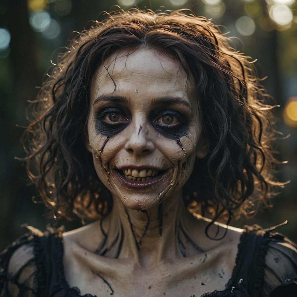 Undead Bride Portrait in Dark Cinematic Style