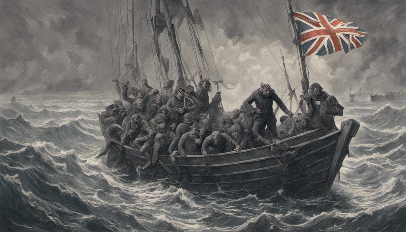 Pig Soldiers Sailing the Ocean Blue