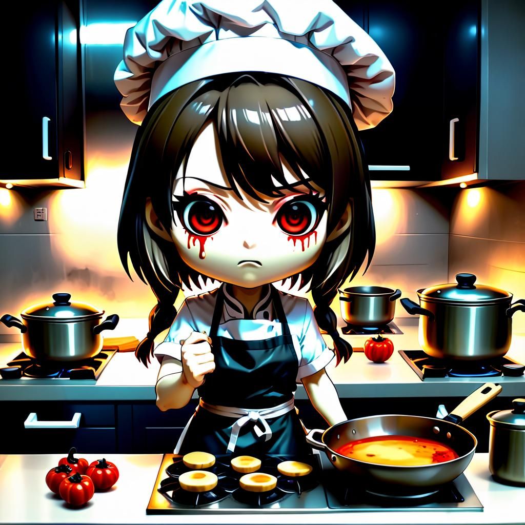 Chibi Horror Cooking Girl