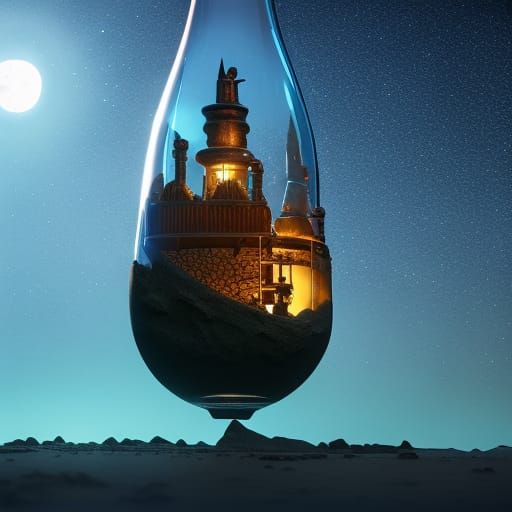 Fantastical Moon in a Bottle Matte Painting