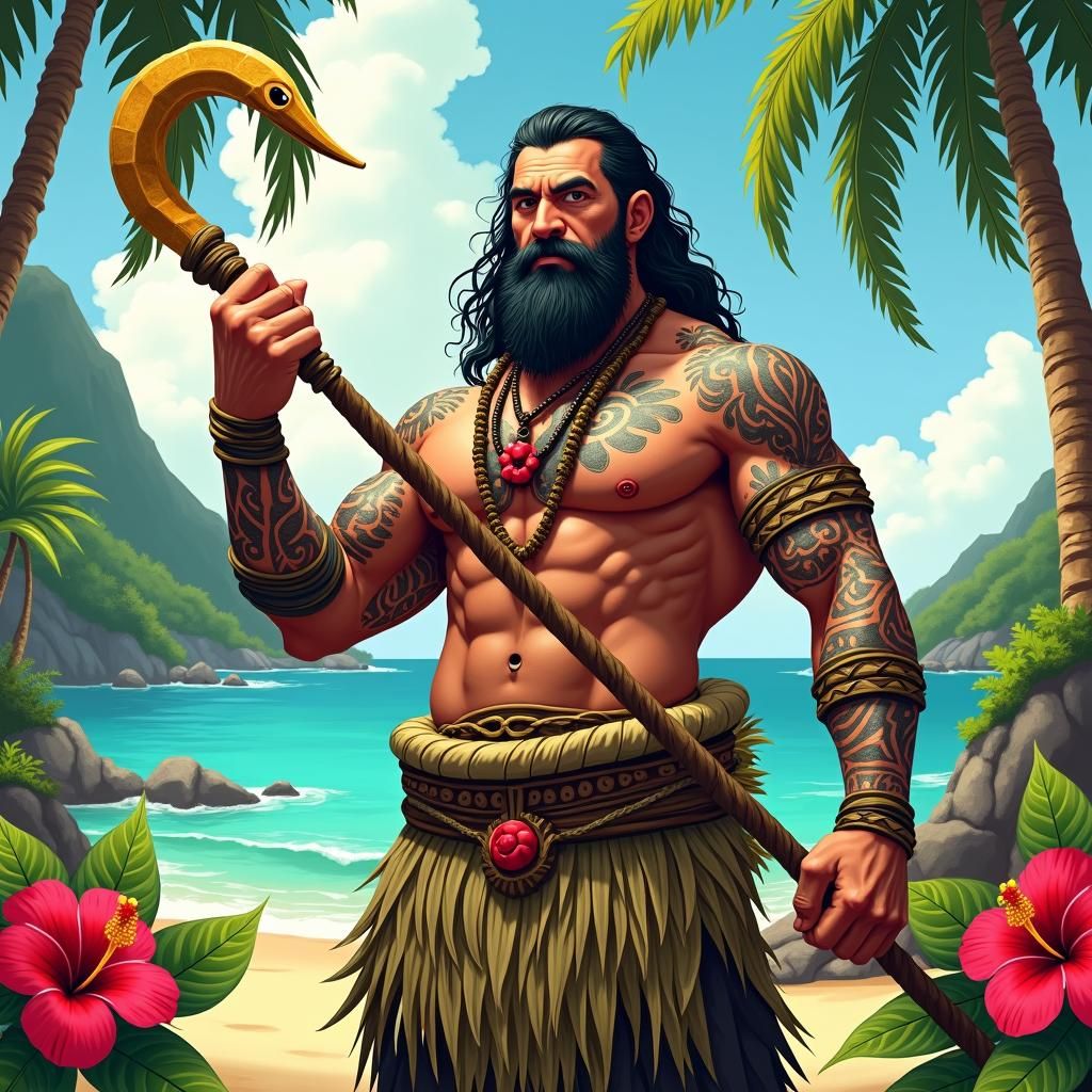 Demigod on Tropical Island, Animated Style