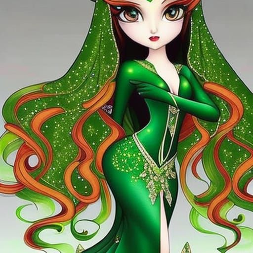 Adorable Baby Elf with Glitter Wings and Green Dress