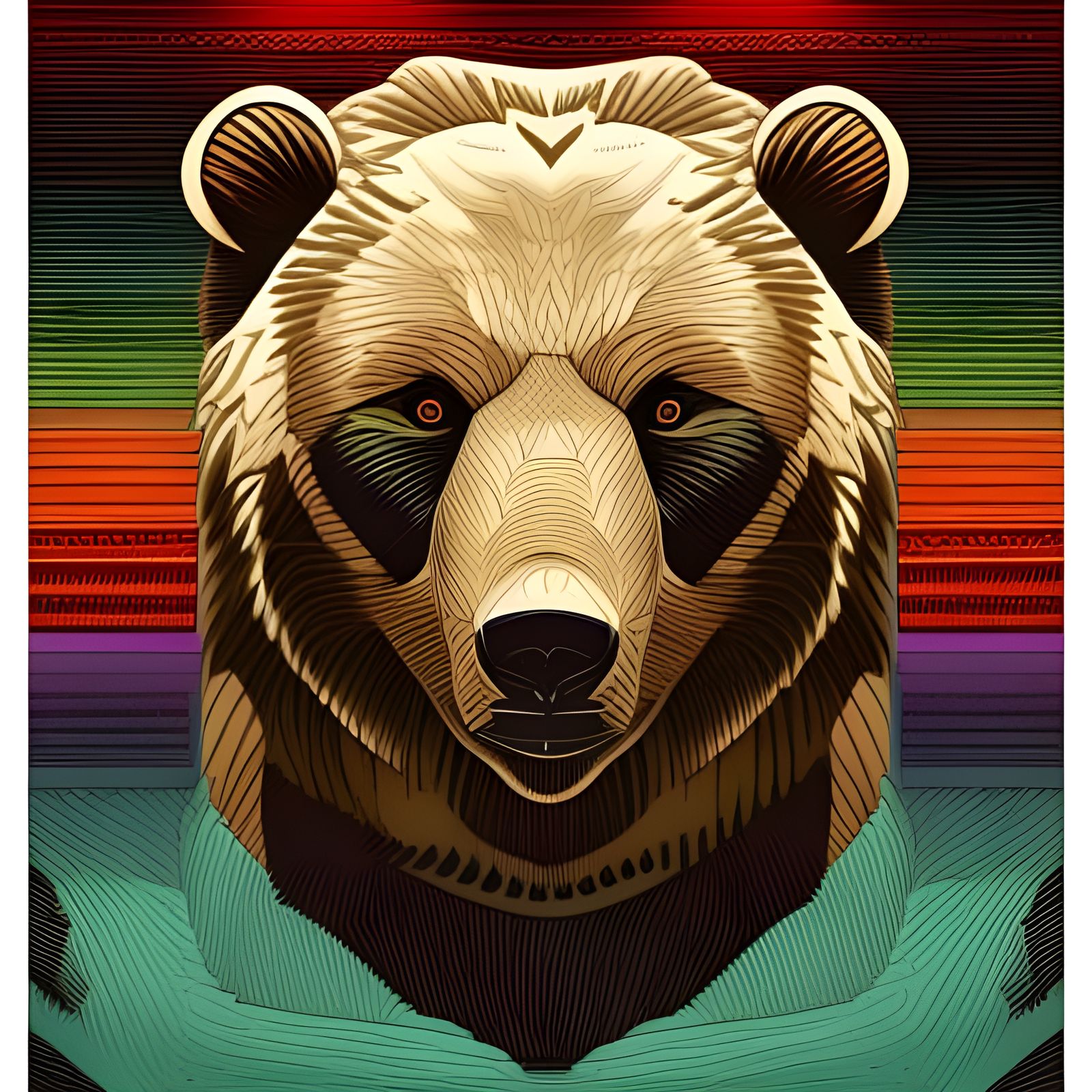 Patterned Bear: Comic Book Art