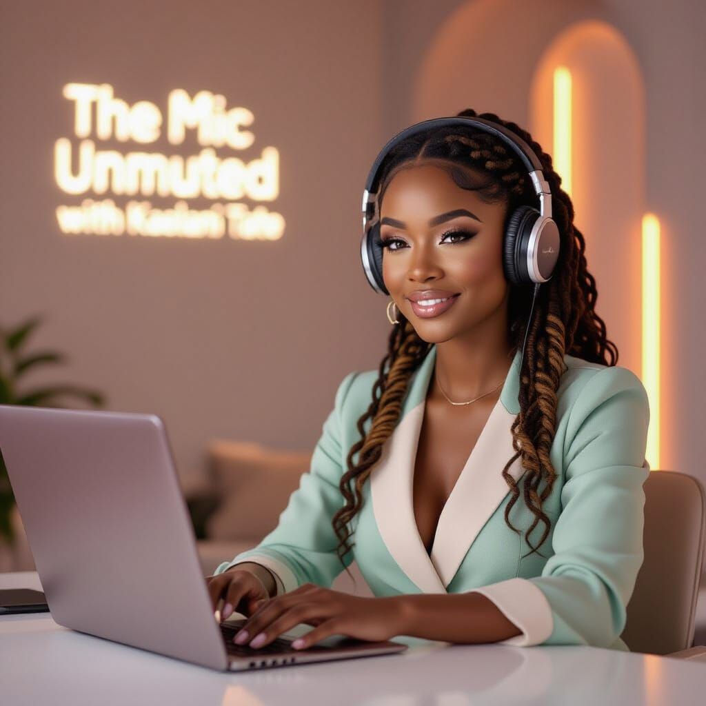 Kaelani Tate: Confident Black Woman in Cinematic Studio