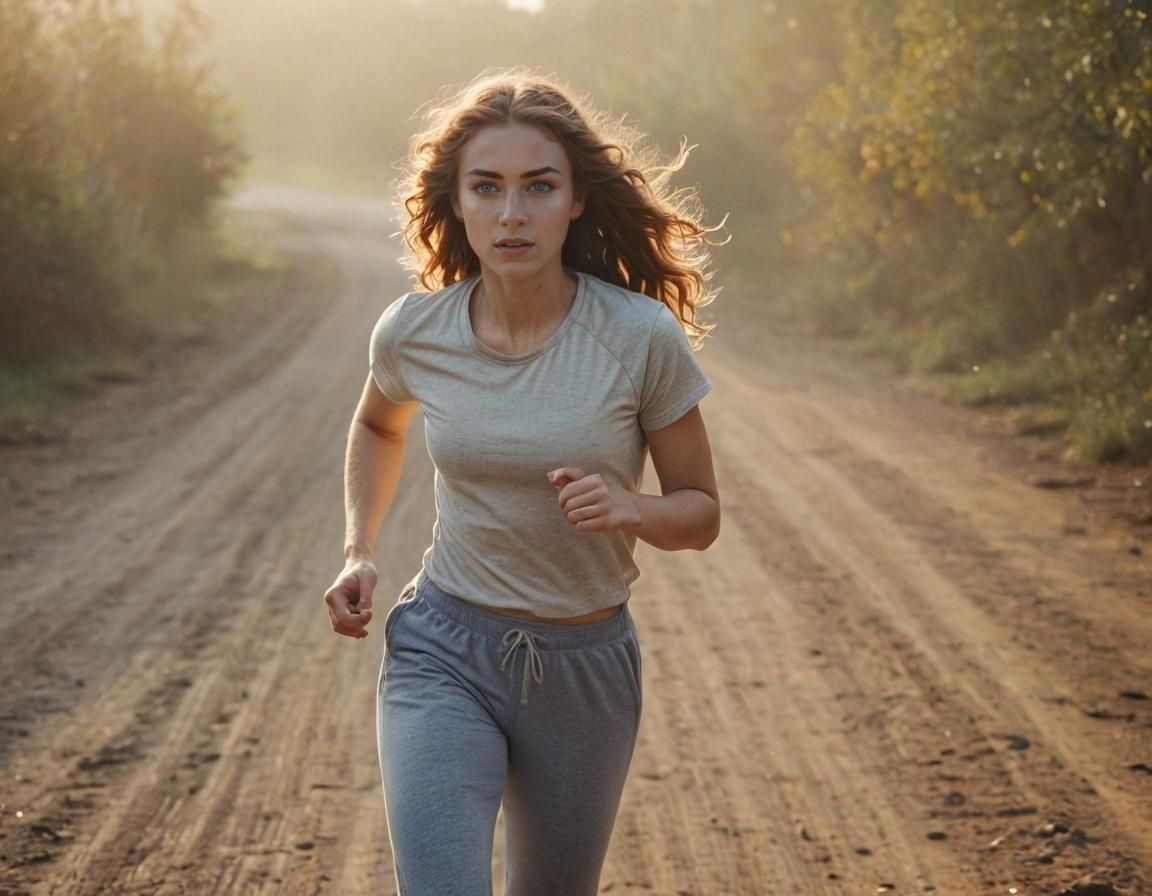 Sweat-Clad Jogger Captured in Film-Grade Cinematic Style