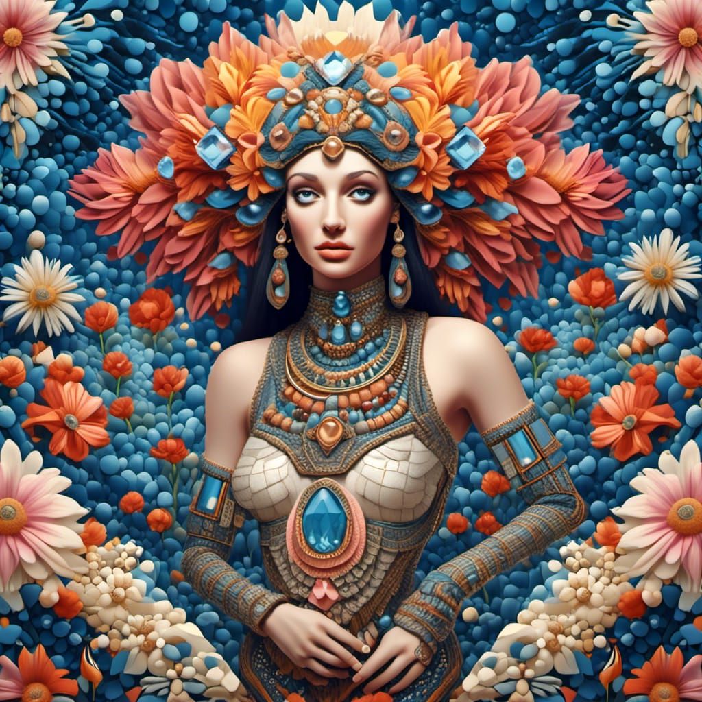 Cleopatra's Embroidered Jeans in a Diamond Flower Field