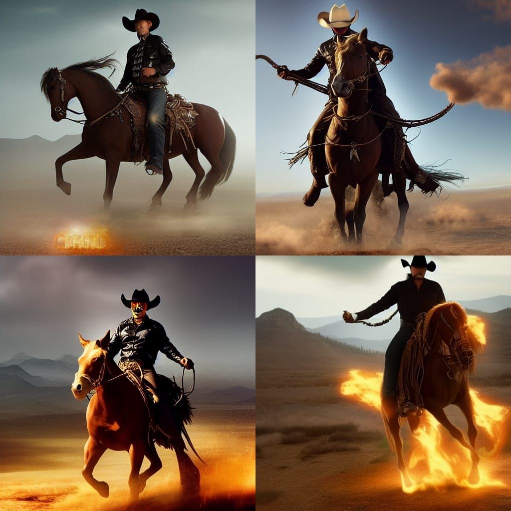 Ghost Rider on Horseback Digital Painting