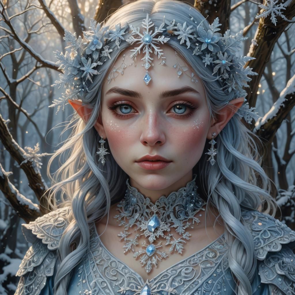 Gothic Hyperrealism: Gnomish Woman Portrait