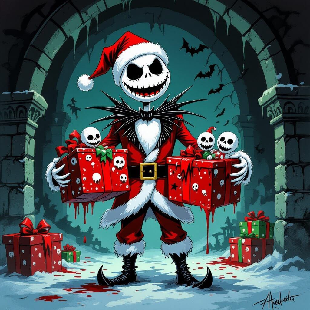 Jack Skellington's Spooky Christmas in Gothic Style