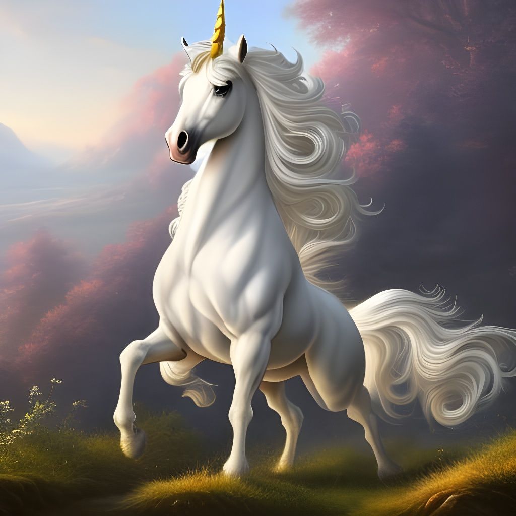 Adorable Chibi Unicorn Portrait in Fantasy Art Style