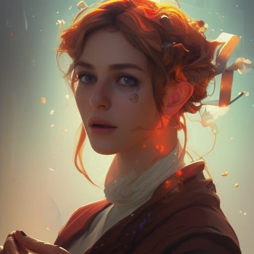 Young Alchemist Portrait in Detailed Fantasy Workshop