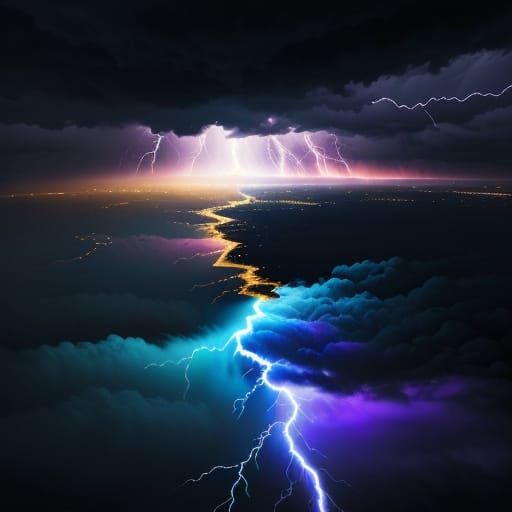 Electric Storm Illumination in Hyper-Realistic Digital Art