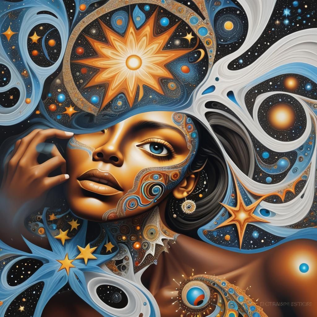 Cosmic Mother: A Surreal Aboriginal Portrait