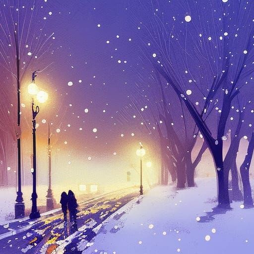 Winter Cocoa: An Impressionistic Digital Masterpiece