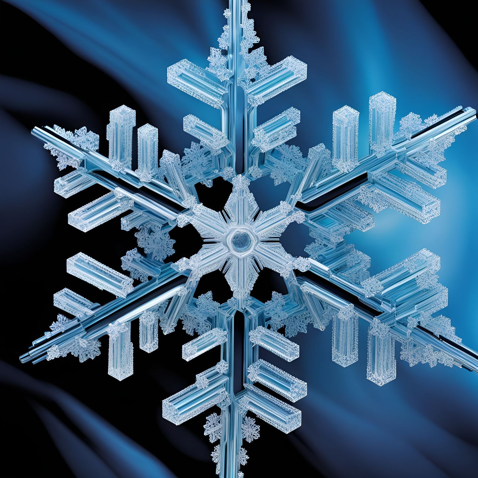 Microscopic Snowflake Ice Crystal in UV Photography