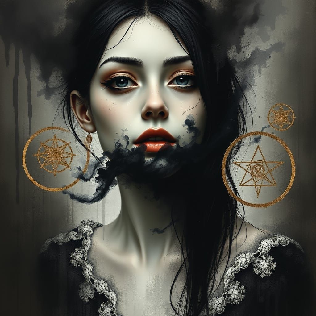 Ethereal Enigma in Dark Mystique