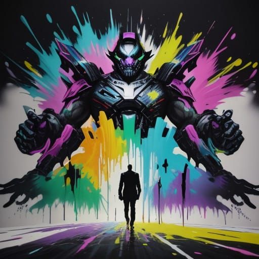 The Ultimate Boss Merges with Infinity in Vibrant Graffiti