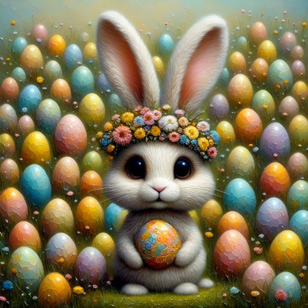 Surreal Easter Bunny in Naoto Hattori Style