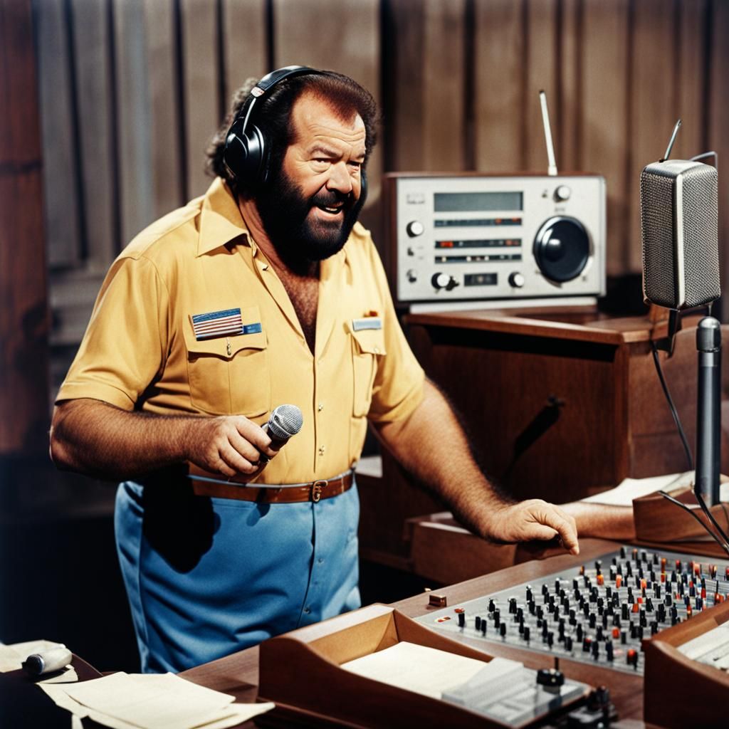 Bud Spencer as Radio Presenter AI Image