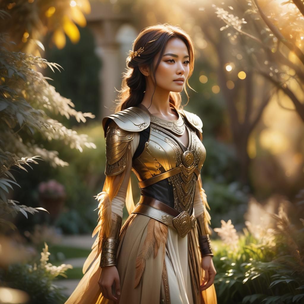 Shadar-Kai in Sunlit Garden: Fantasy Portrait